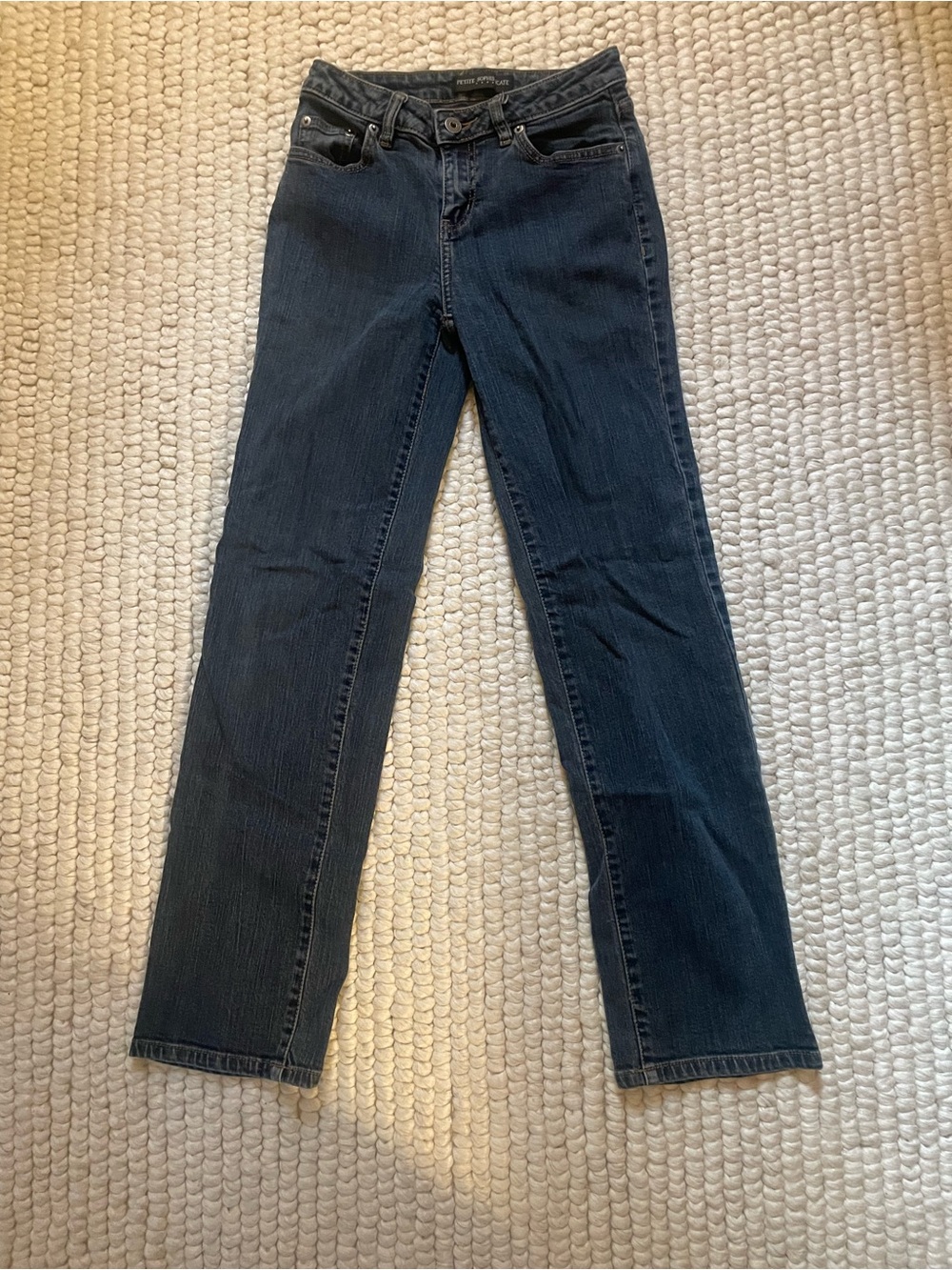 Petite Sophisticate Boot-Cut Jeans in Dark Blue